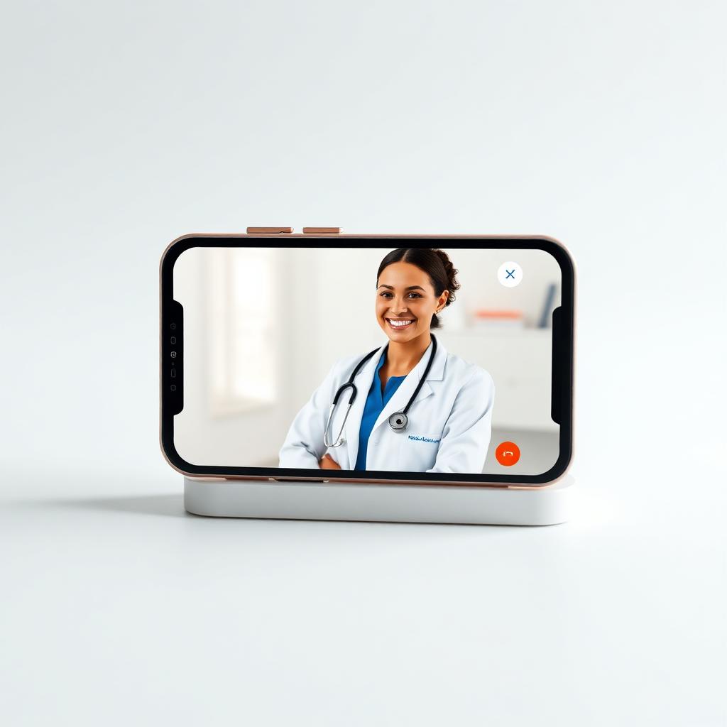Paciente em consulta de telemedicina por videochamada no smartphone